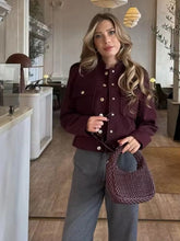 Dark Red Button Up Jacket