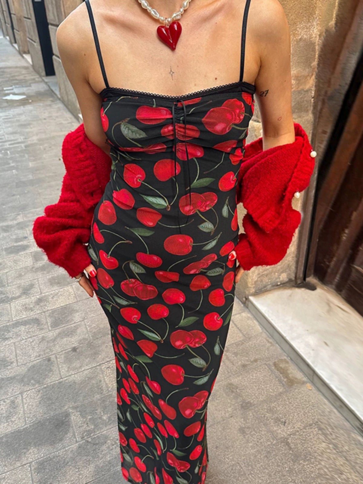 Cherry Maxi Dress - Boulve Boutique