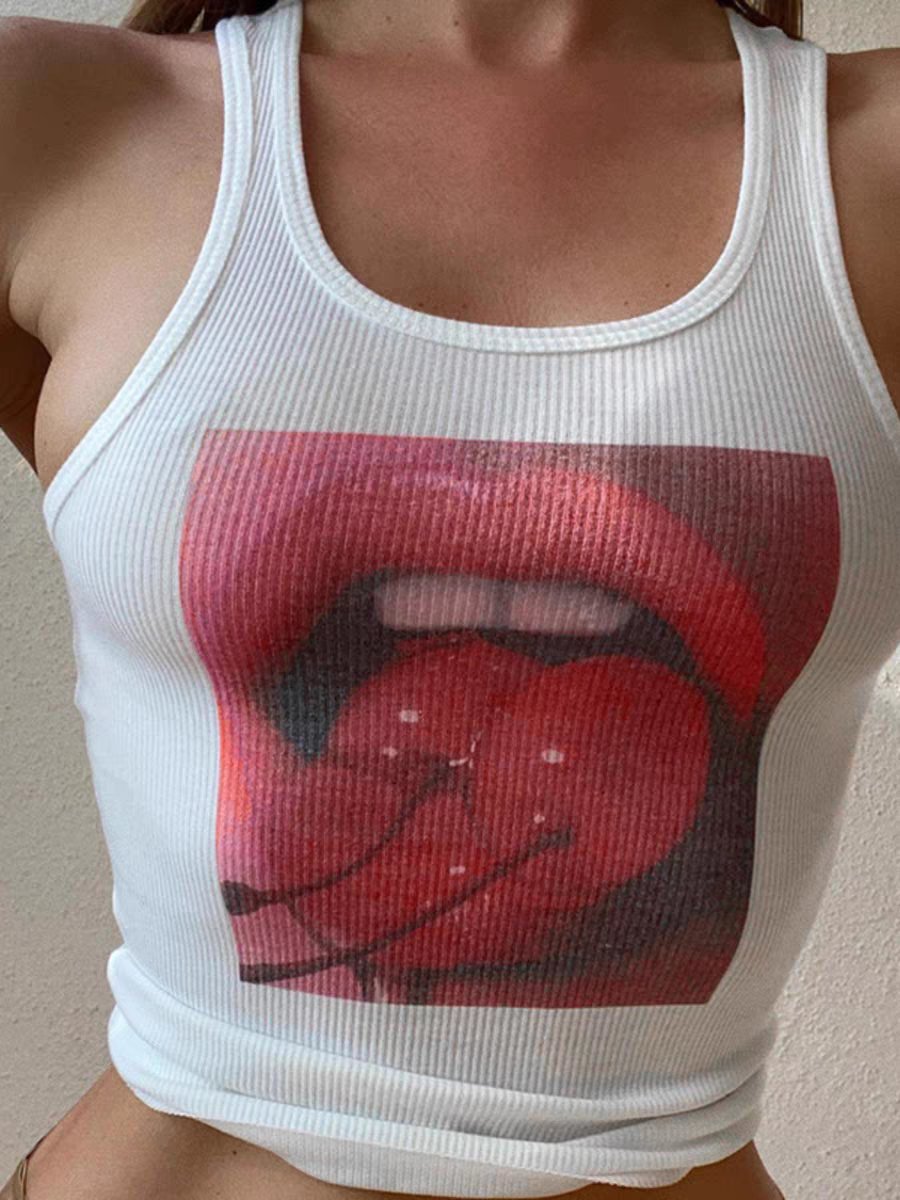 Cherry Tounge Tank Top - Boulve Boutique