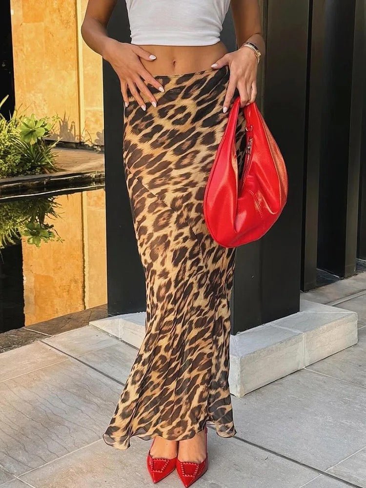 Leopard Print Maxi Skirt - Boulve Boutique